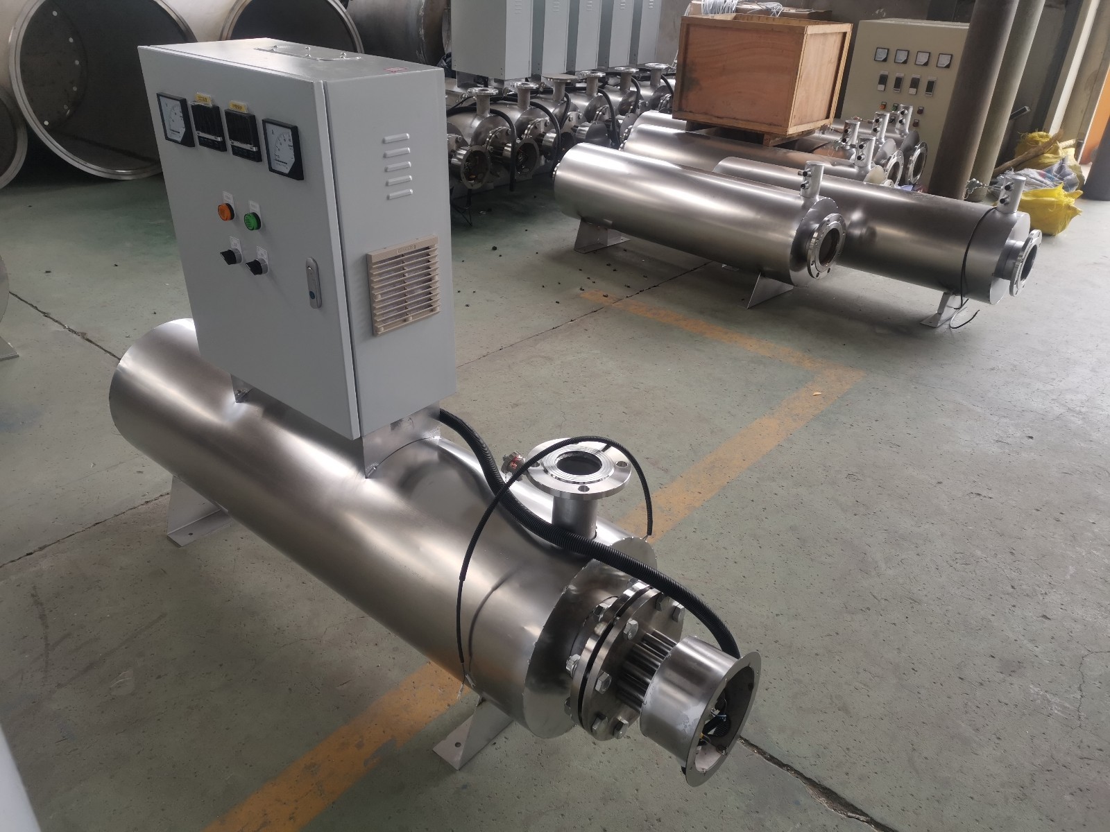 现货60kw熔喷机无纺布用加热器宽幅750mm管道式热风加热器 熔喷线配套