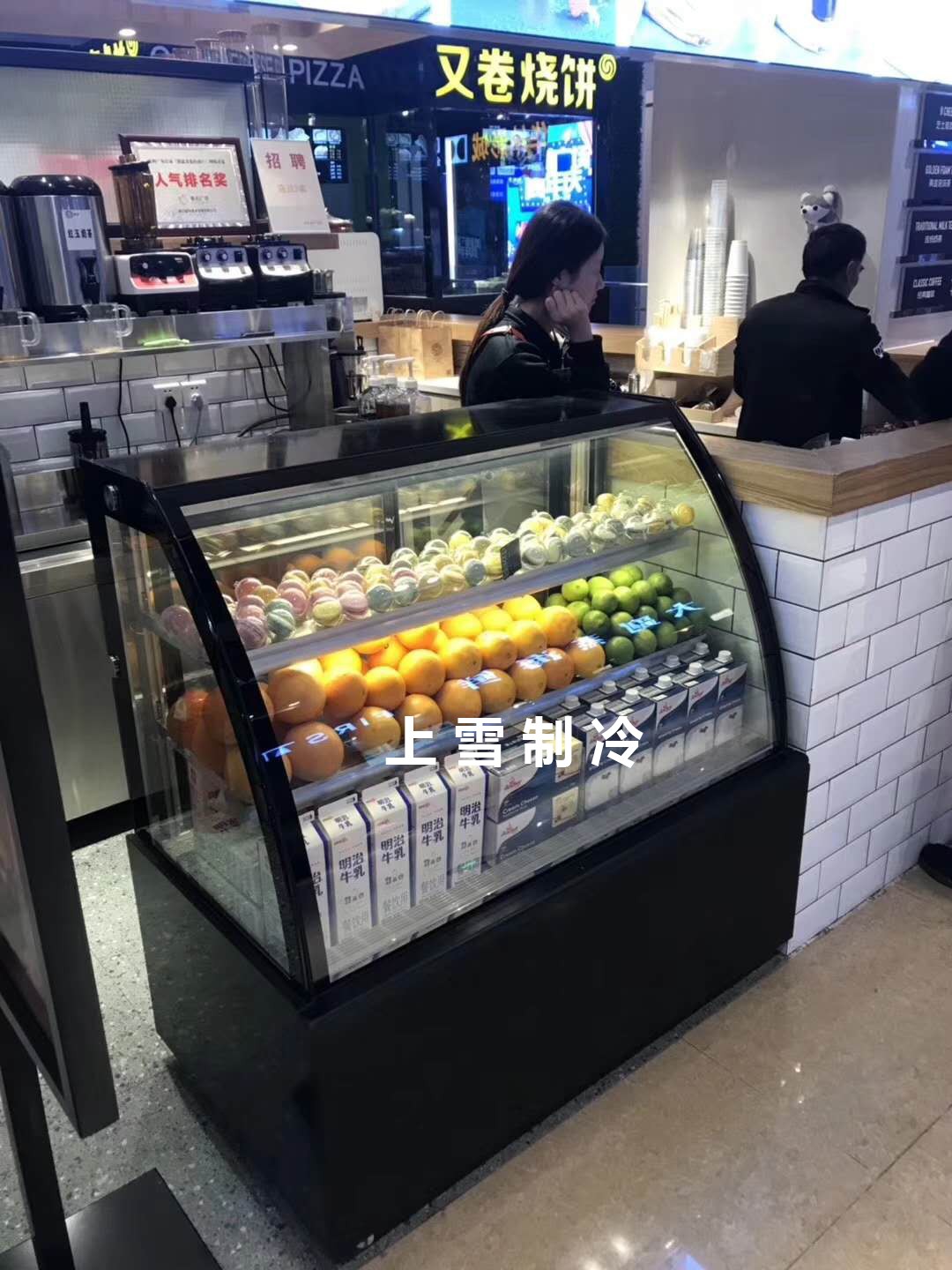 厂家直销奶茶店吧台展示柜 鲜榨果汁水果保鲜柜 饮料酸奶冷藏柜