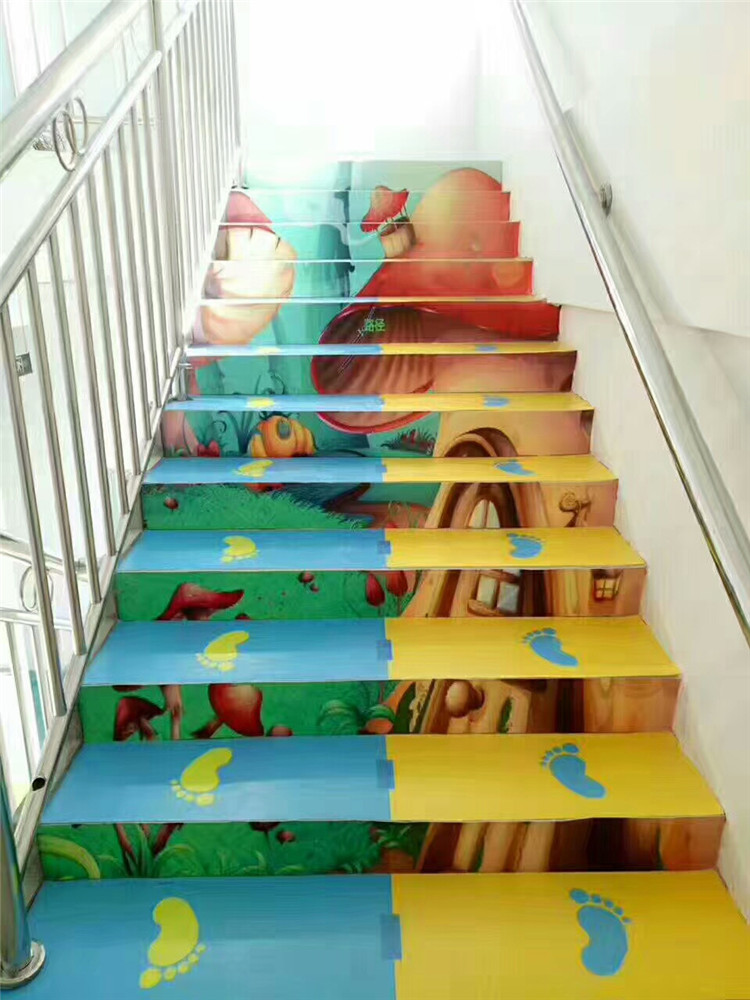 厂家直销pvc楼梯踏步防滑条 幼儿园彩色楼梯踏步 抗污楼梯贴