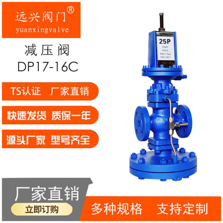 25P-16C法蘭蒸汽減壓閥鑄鋼先導(dǎo)活塞式減壓閥DP17-16C/P DN100 DN50 DN65蒸汽減壓閥