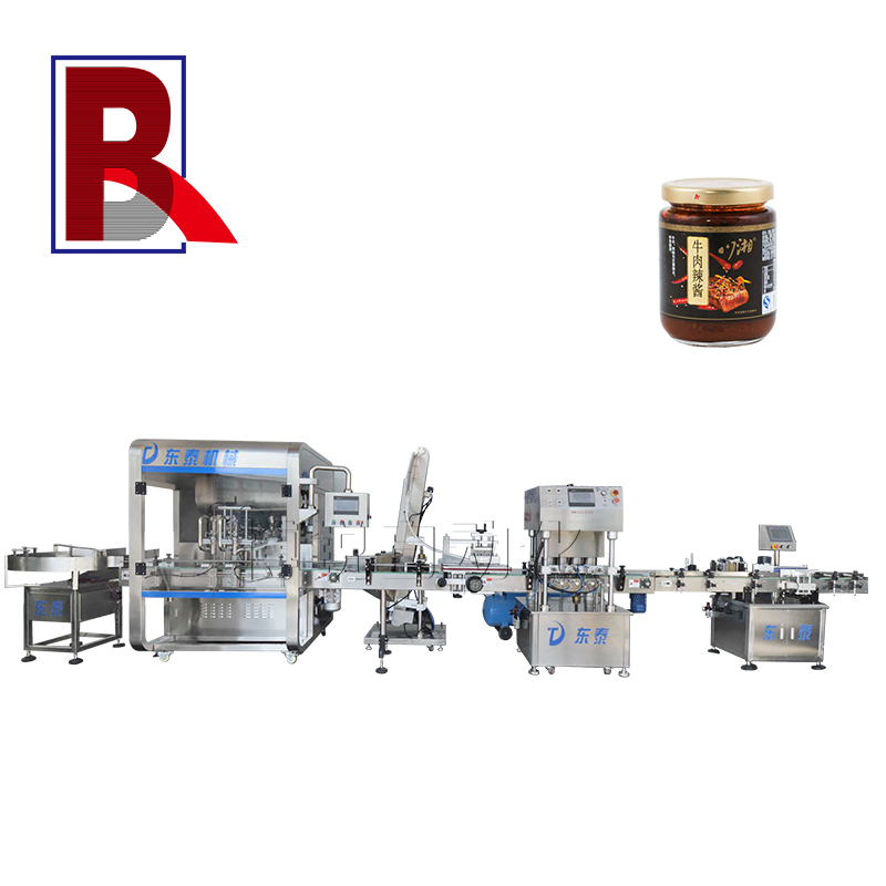 全自動(dòng)辣椒醬灌裝線 香菇醬灌裝機(jī) 速度可調(diào) 博銳自動(dòng)化