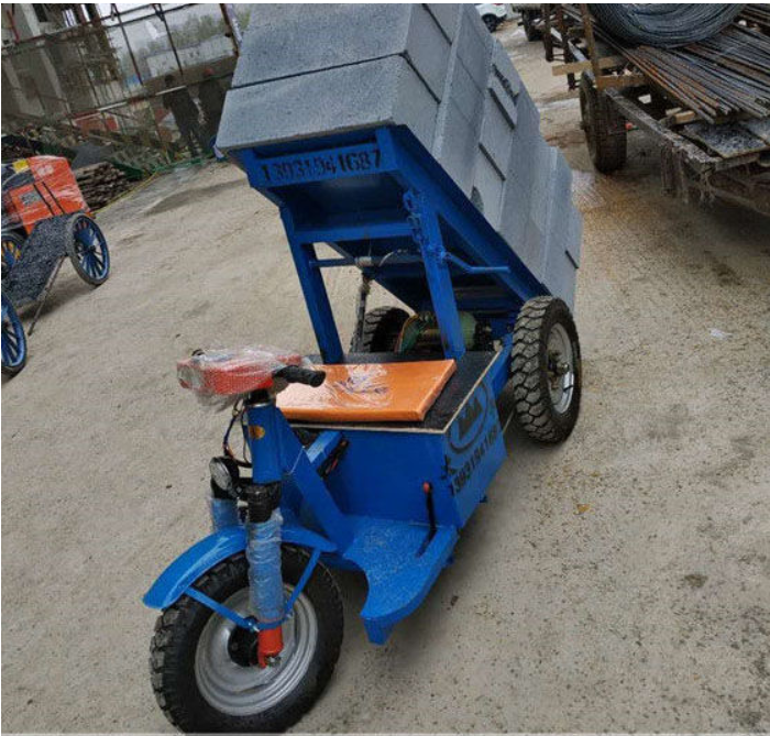 工地电动拉砖车电动自卸平板车加气块建筑工地三轮车厂家直销