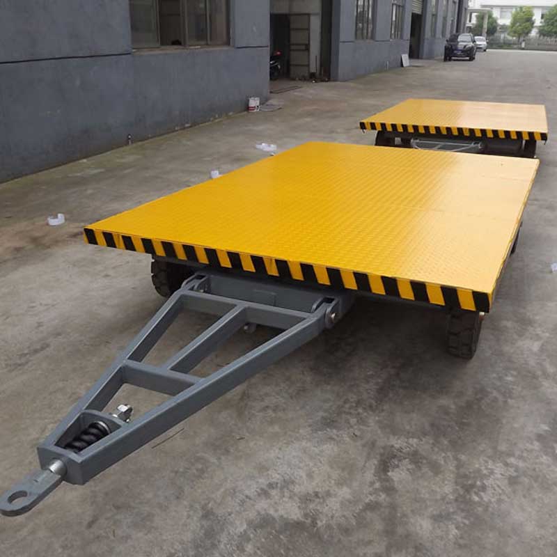 厂区中转平板拖车 上下调节牵引架 货物搬运平板拖车 锐钢定制 厂家