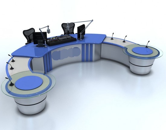 播音台播音桌直播台主播台新闻播音台非编台少儿播音桌访播桌-录音设