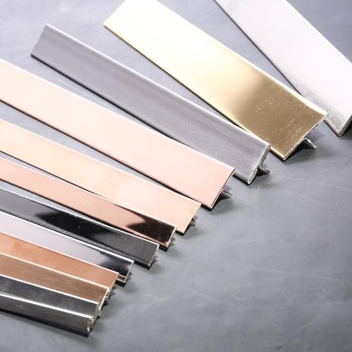 瑰金墙面压边条 镜面玫瑰金扣条 玫瑰金不锈钢收条边订做