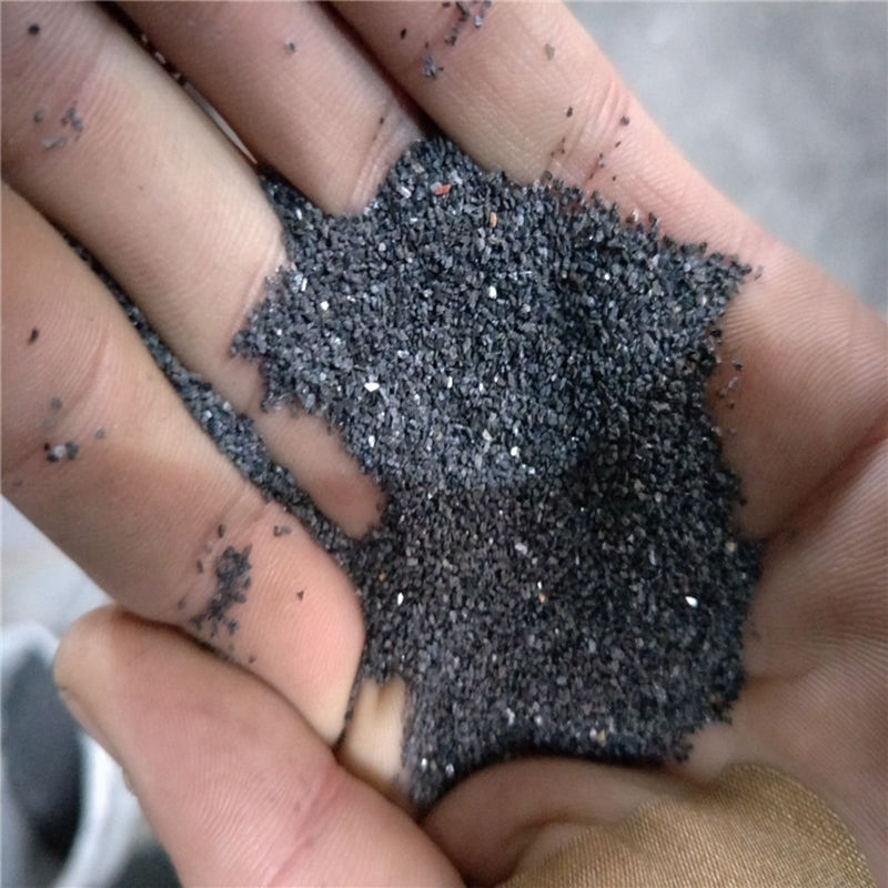 厂家直销金刚砂黑色石英砂亮黑砂 耐磨地坪喷砂除锈用金刚砂-沙石