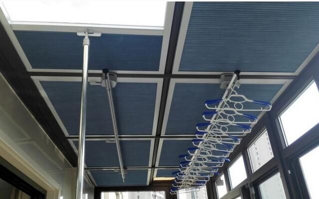 南昌玻璃房遮阳帘蜂巢帘天棚帘安装测量