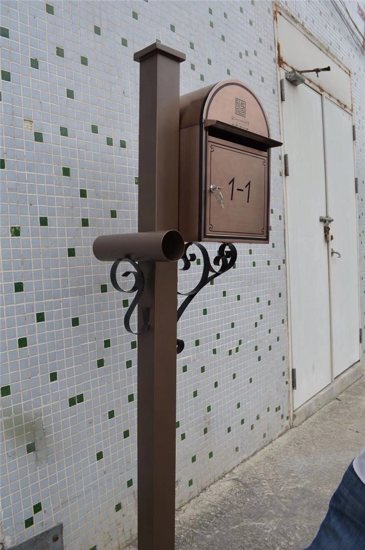 不锈钢挂墙式单个信报箱 落地式小区别墅户外智能信箱 碳钢信报箱