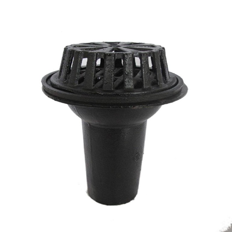 4寸87型雨水斗虹吸式落水斗圆形直排喇叭口篦子铸铁地漏