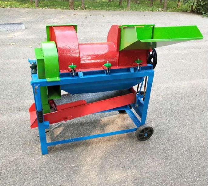 多功能谷穗打粒机 小型家用谷子高粱脱粒机 四轮牵引式稻谷打谷机