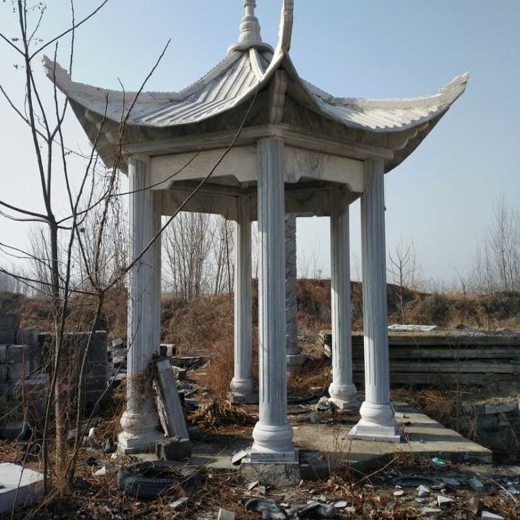 六角石凉亭 户外石雕凉亭 华雪石头凉亭多规格加工